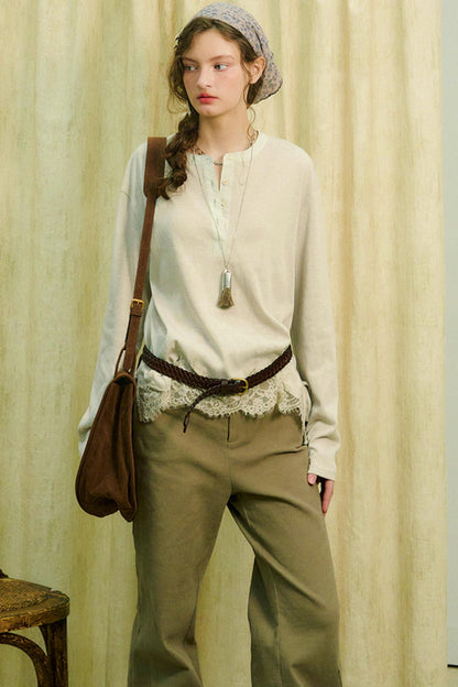 スウェイングシルエットレースブラウス