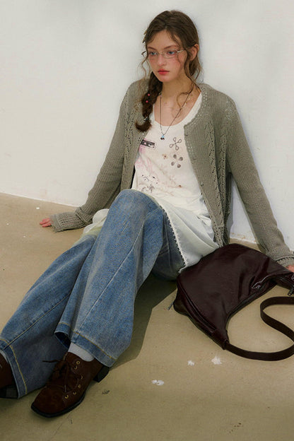 ストリートニットカーディガン