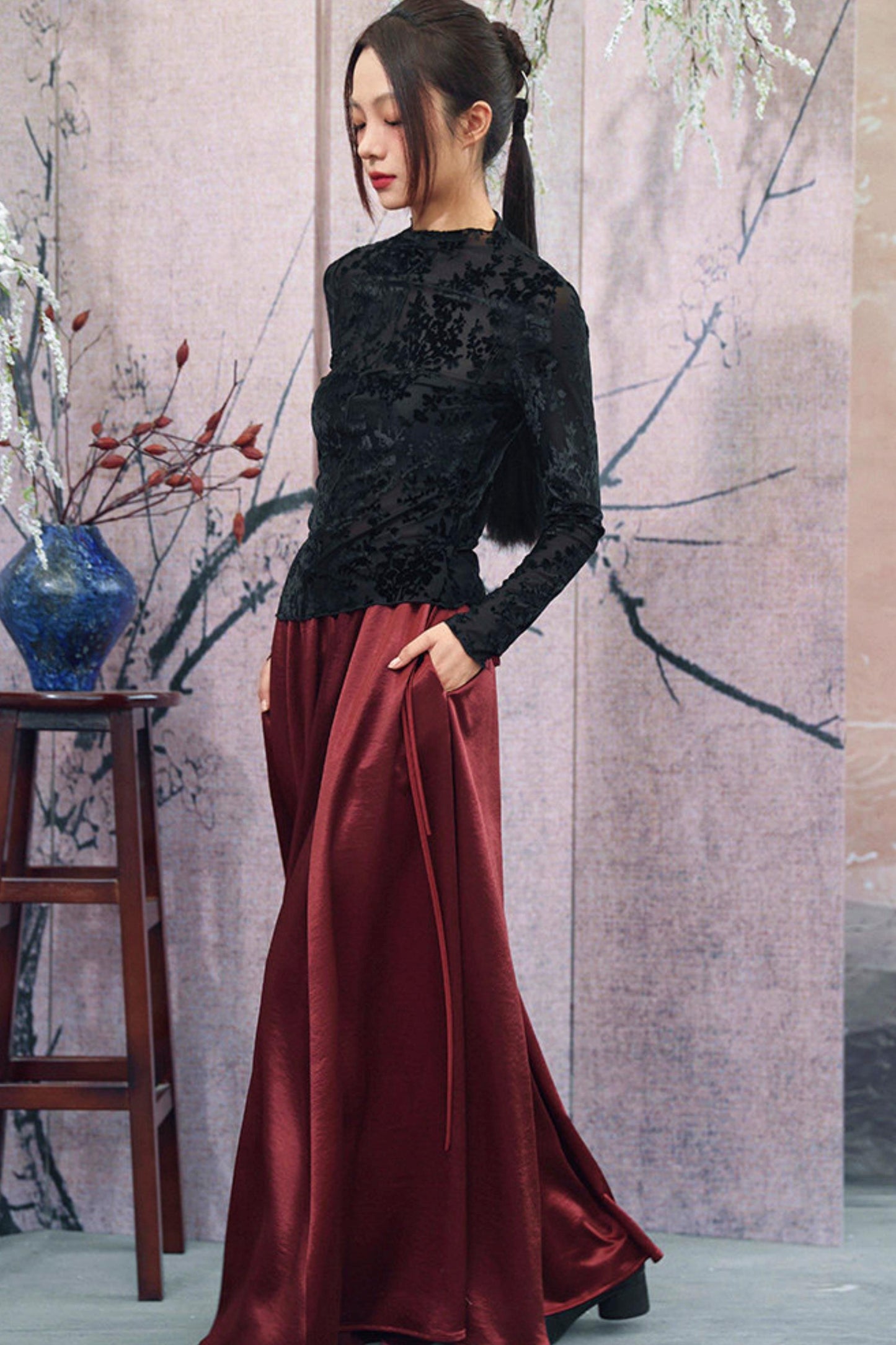 Elegant Satin Skirt