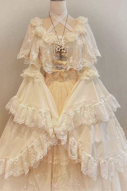 Decadent Gothic Lace Princess-Sleeve Top