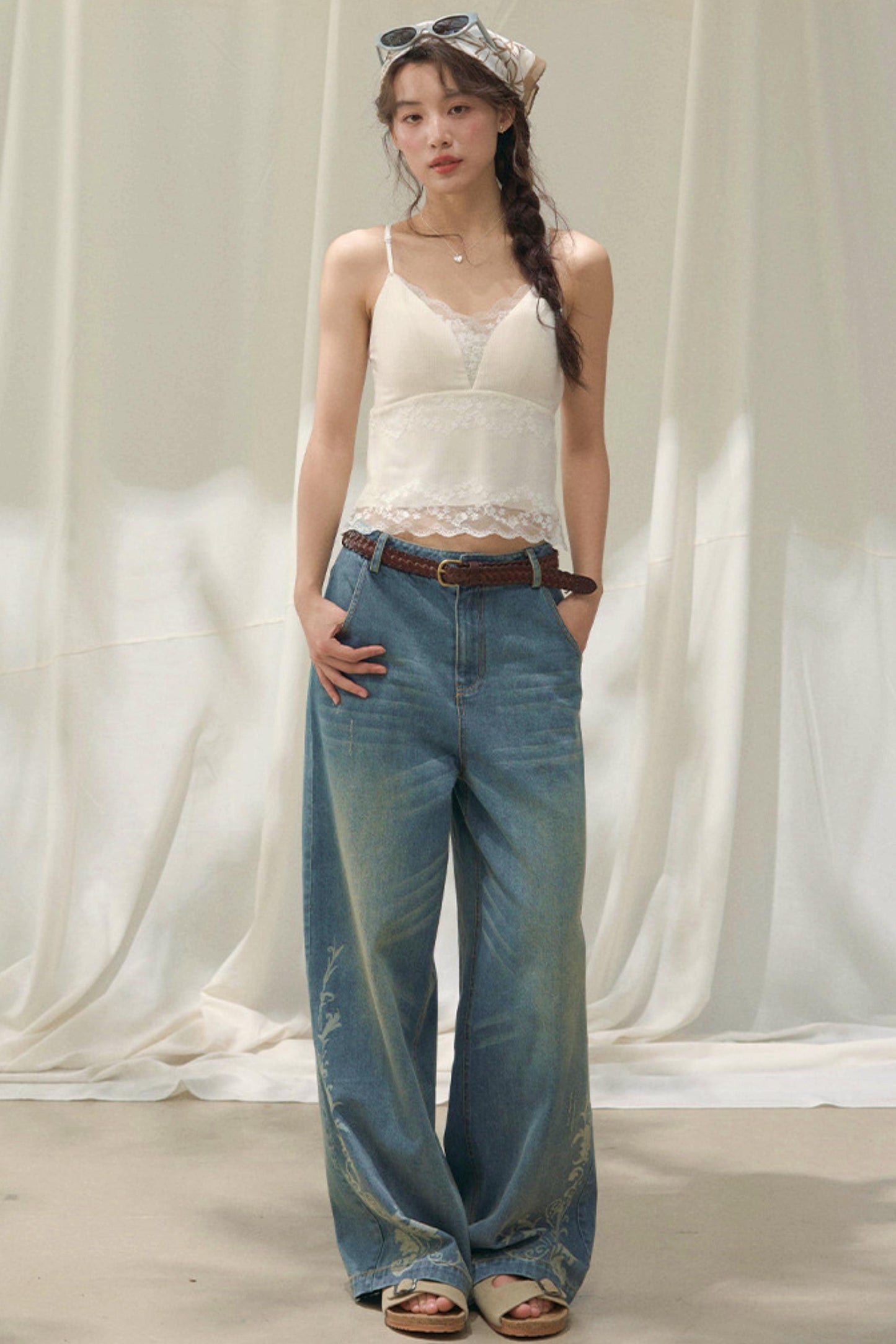 Laser Embossed Vintage Jeans