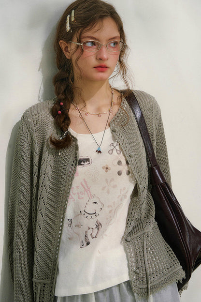 ストリートニットカーディガン