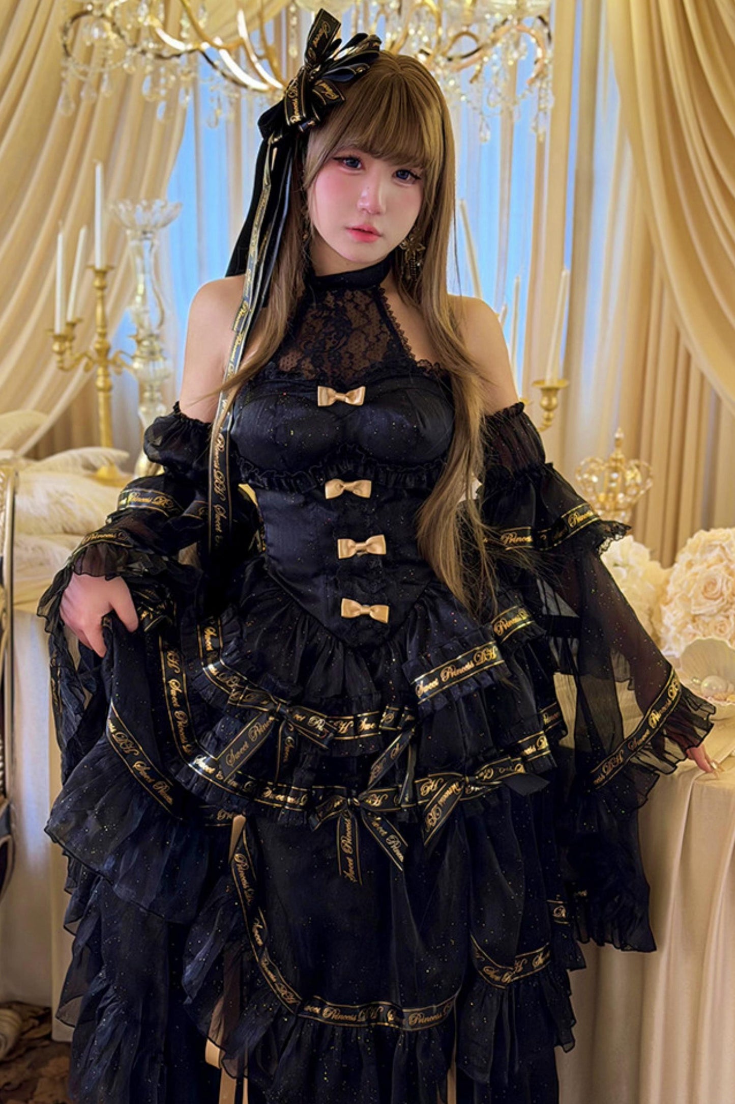 Elegant Gothic Lolita Dress + Accessories