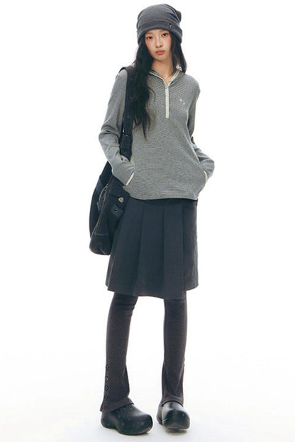 プリーティッドエーラインミディスカート