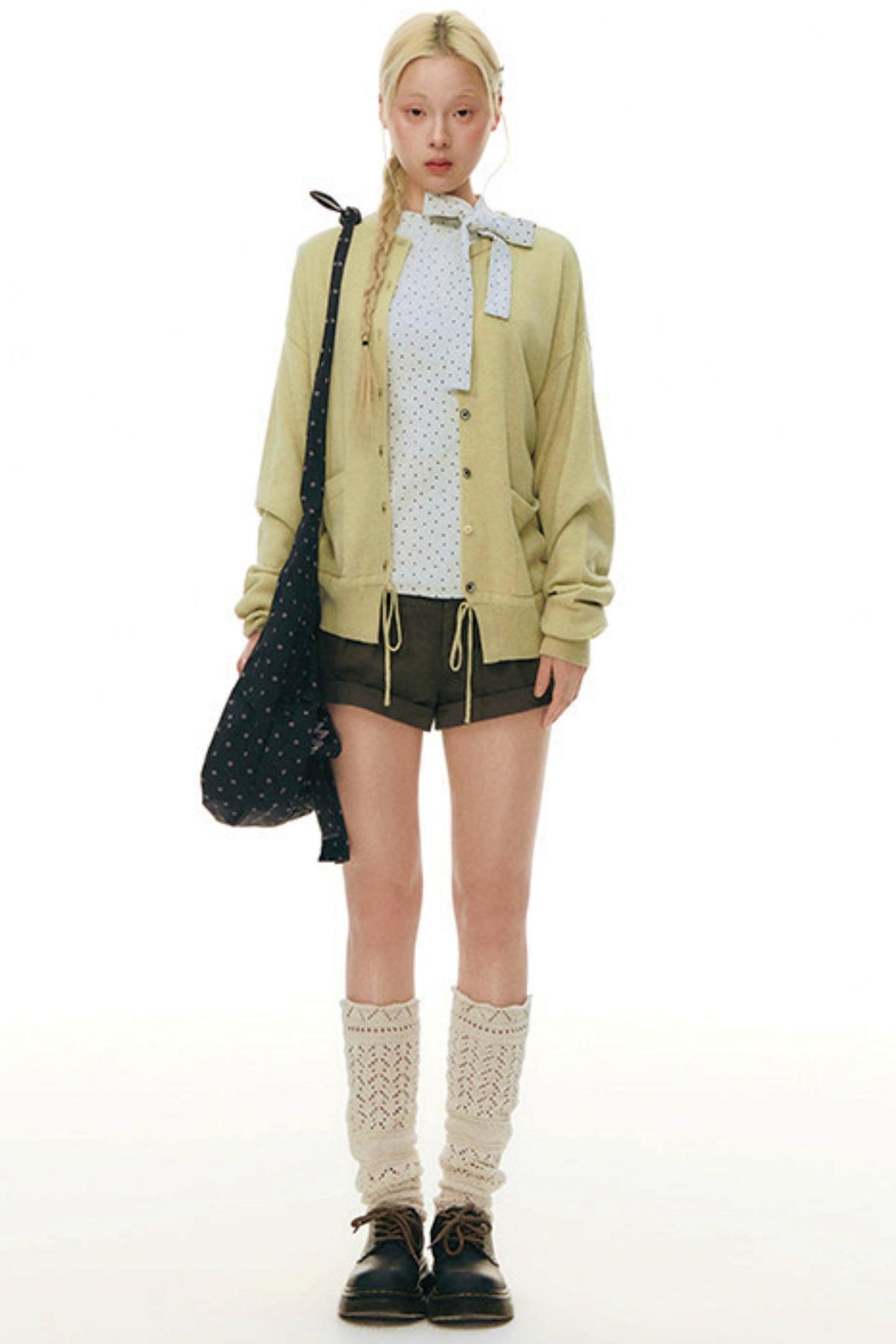 Cardigan in maglia con coulisse