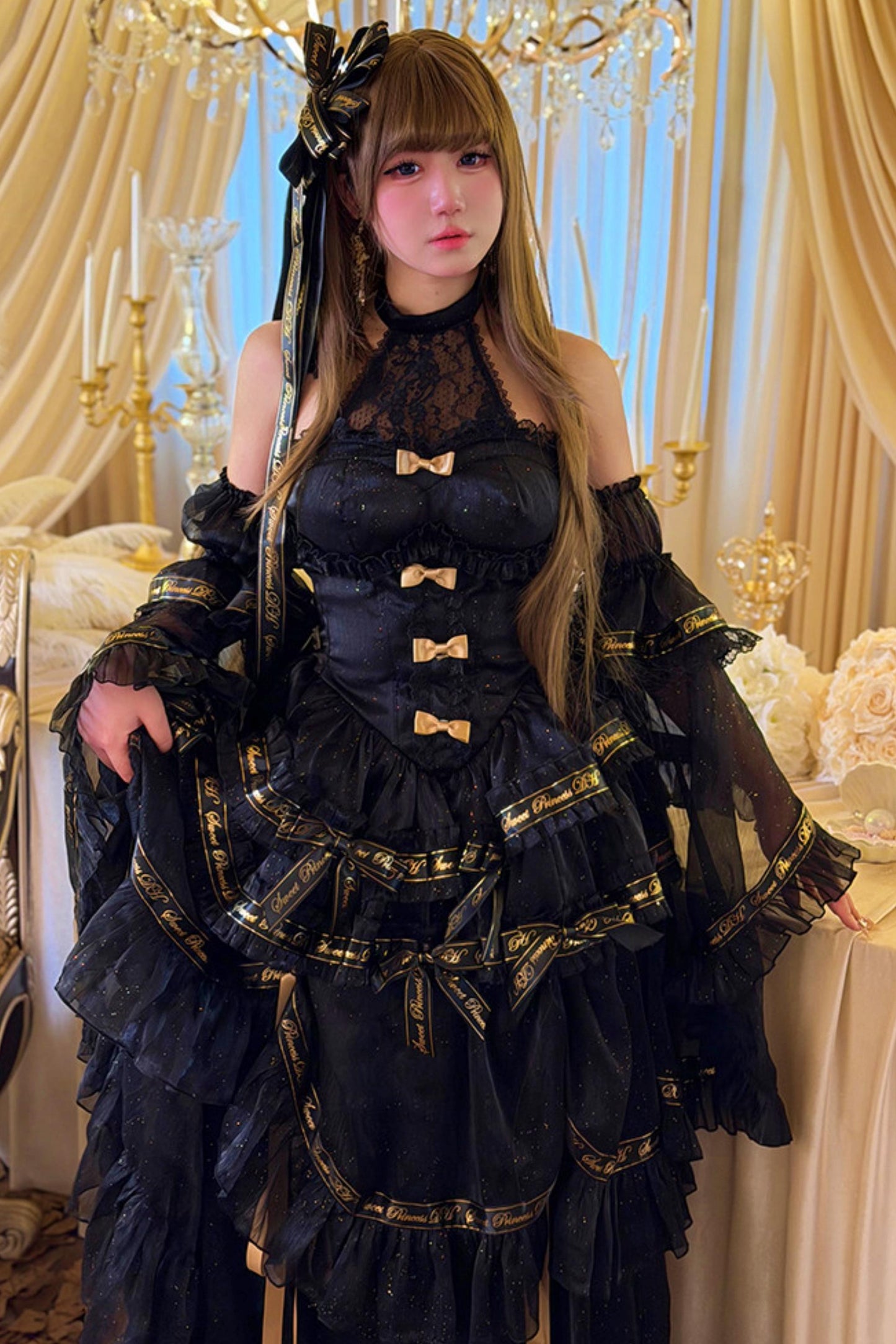 Elegant Gothic Lolita Dress + Accessories