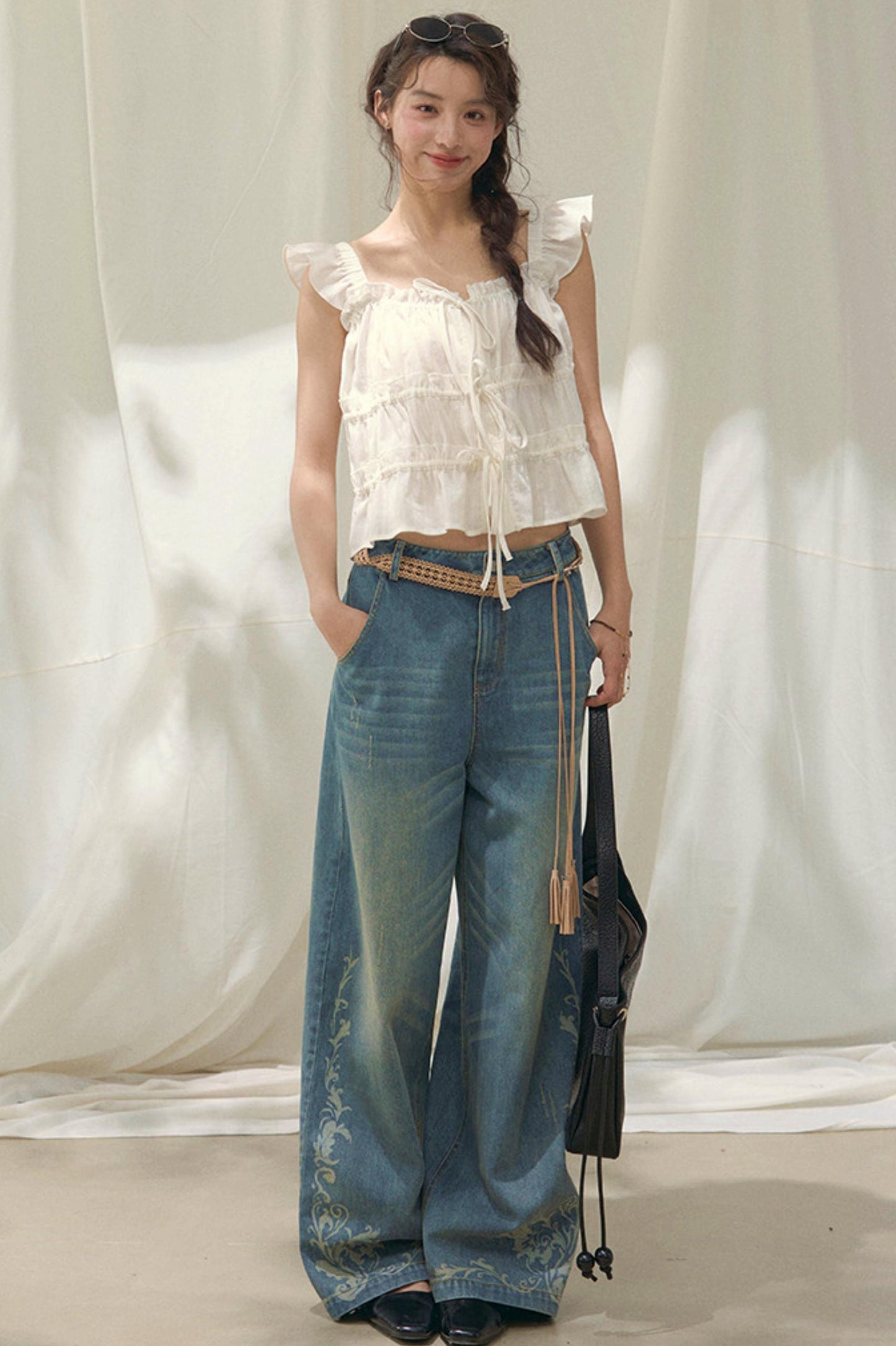 Laser Embossed Vintage Jeans