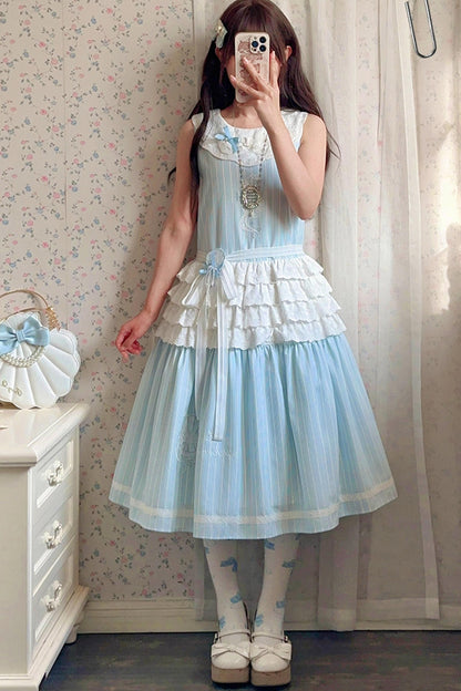 Blue Marine Fairy Lace Lolita Dress + Top + Skirt