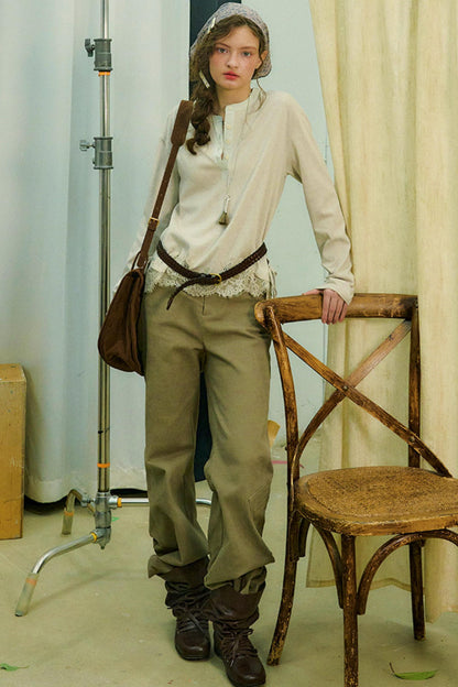 スウェイングシルエットレースブラウス