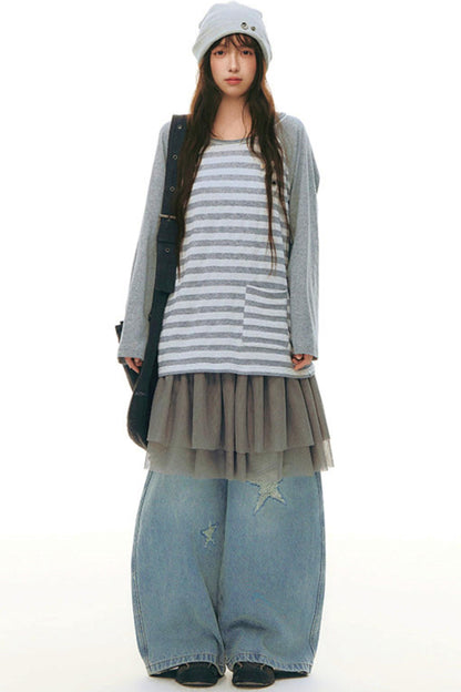 Robe chasuble en tulle Y2K