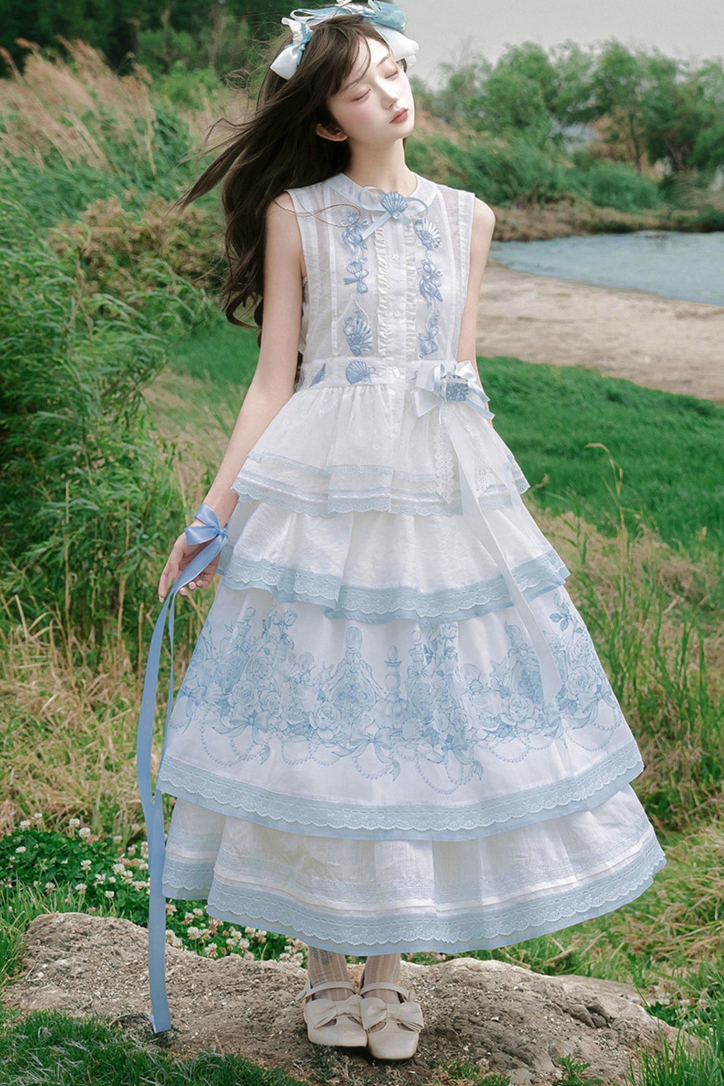 Gonna + top + accessori da principessa fata estiva