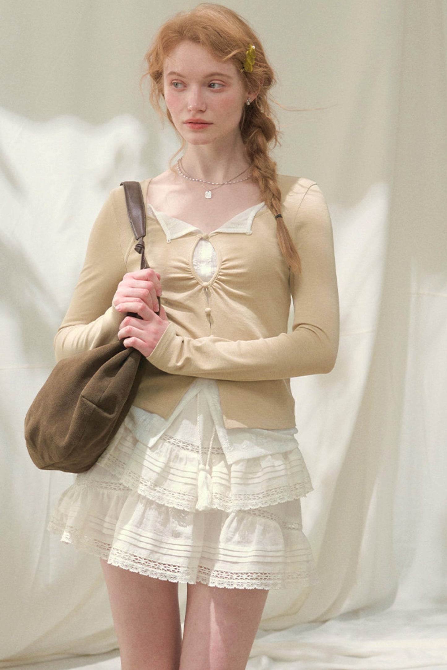 Seashell Lace Layered Top