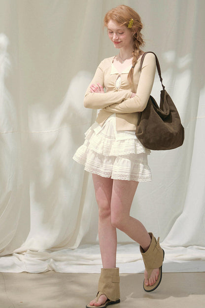 Seashell Lace Layered Top