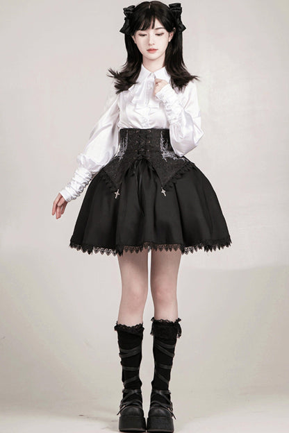 Conjunto de vestido y camisa con sujetador de muelles góticos