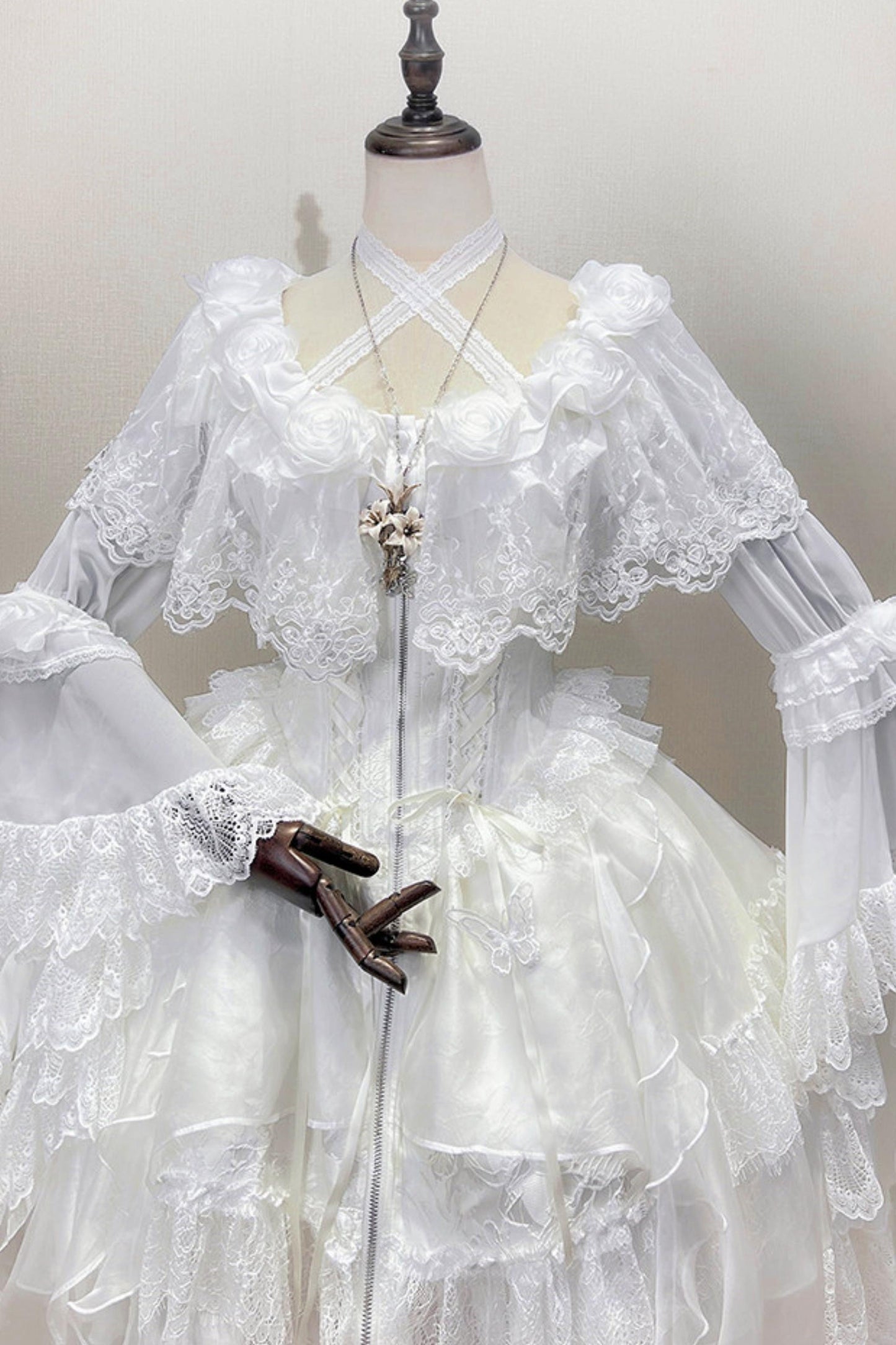 Decadent Gothic Lace Princess-Sleeve Top