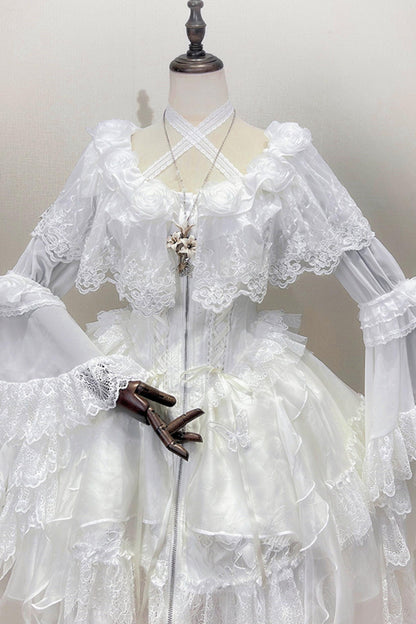 Decadent Gothic Lace Princess-Sleeve Top