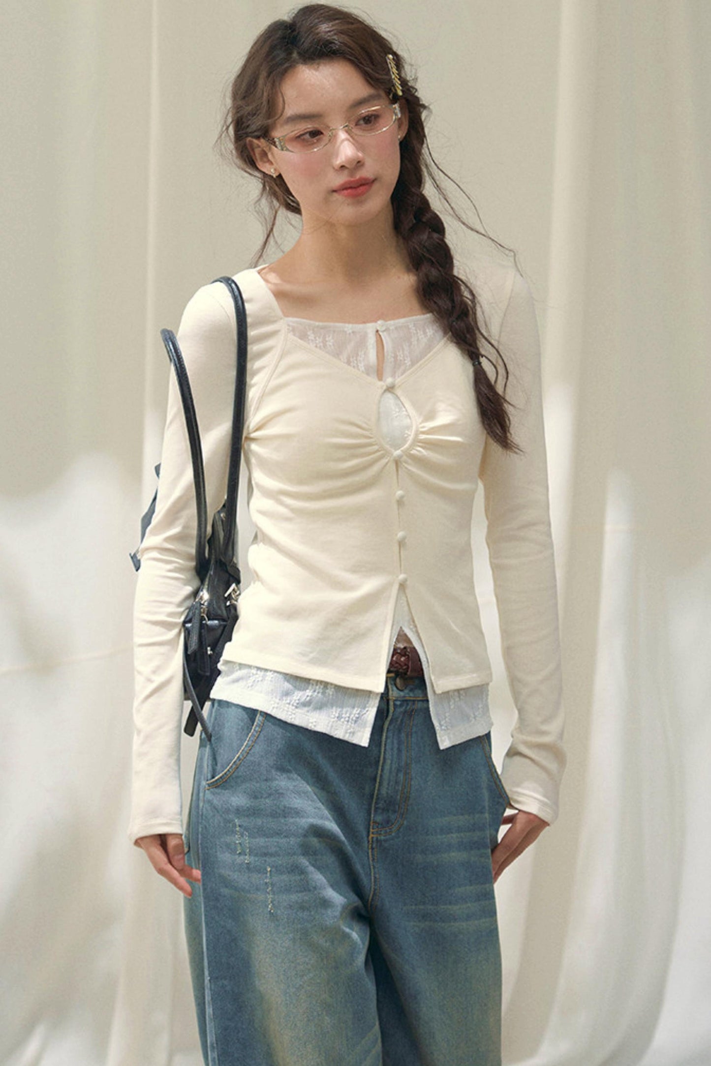 Laser Embossed Vintage Jeans