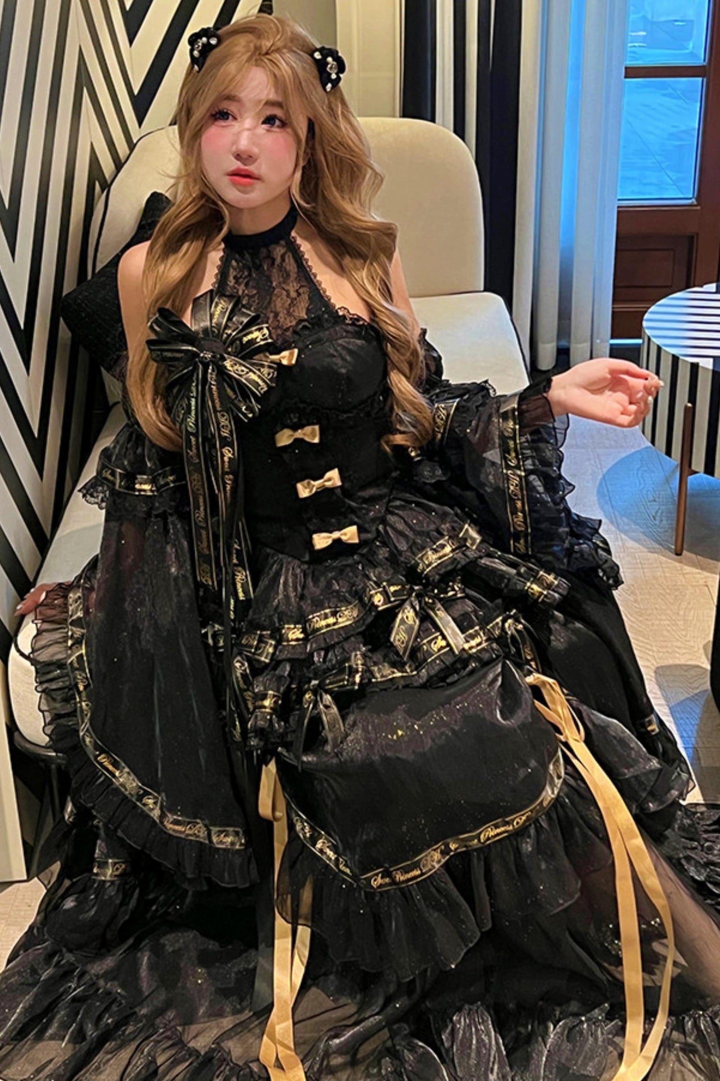 Elegant Gothic Lolita Dress + Accessories