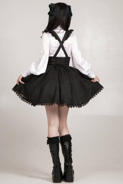 Conjunto de vestido y camisa con sujetador de muelles góticos