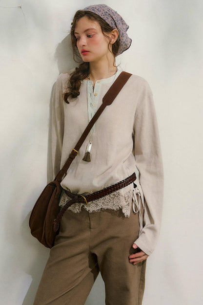 スウェイングシルエットレースブラウス