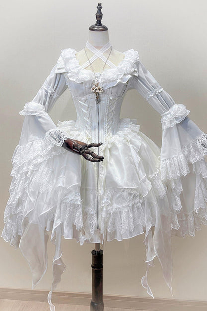 Decadent Gothic Lace Princess-Sleeve Top