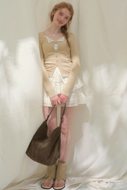 Seashell Lace Layered Top