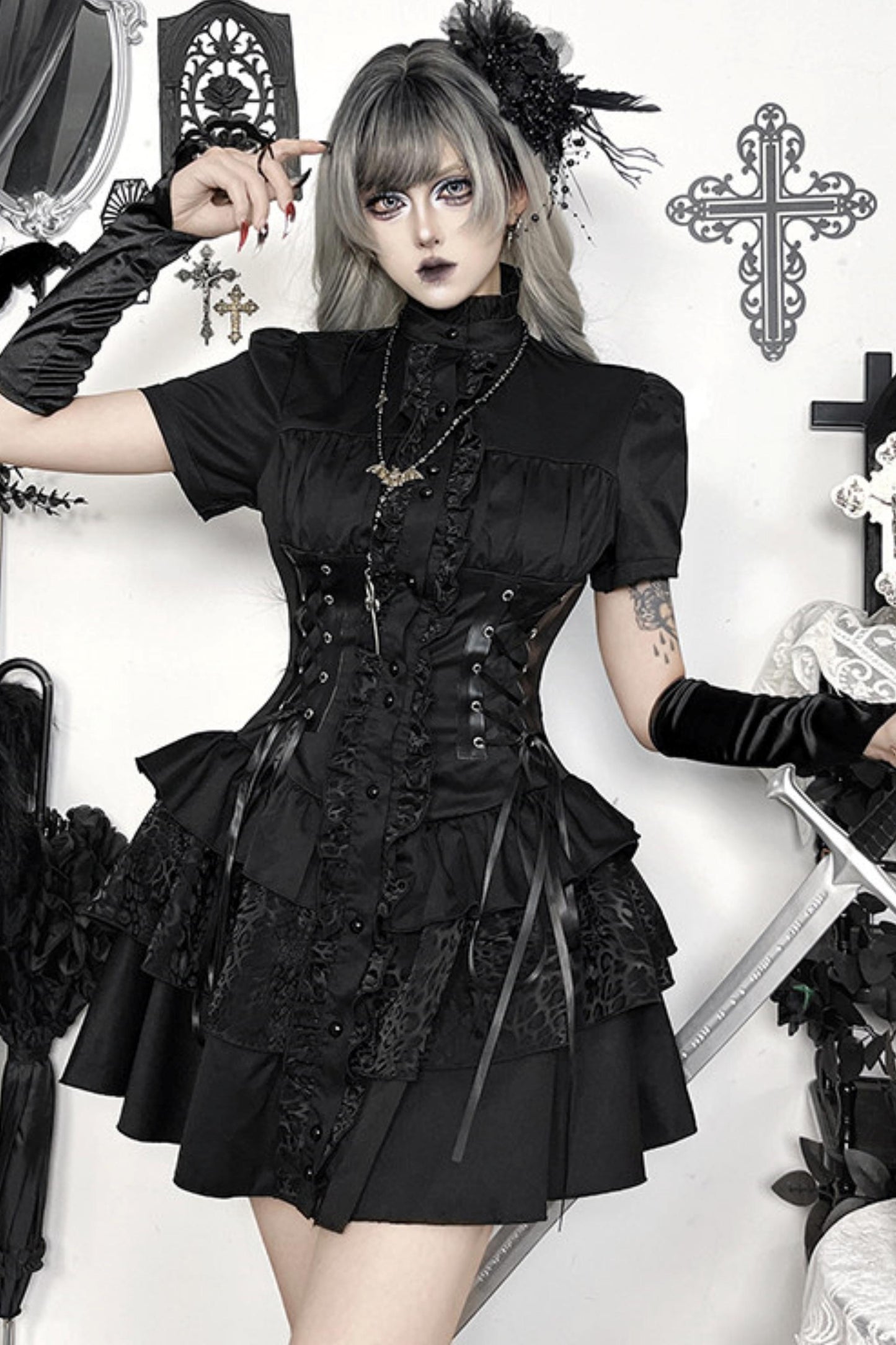Gothic Corset Lace-Up Dress