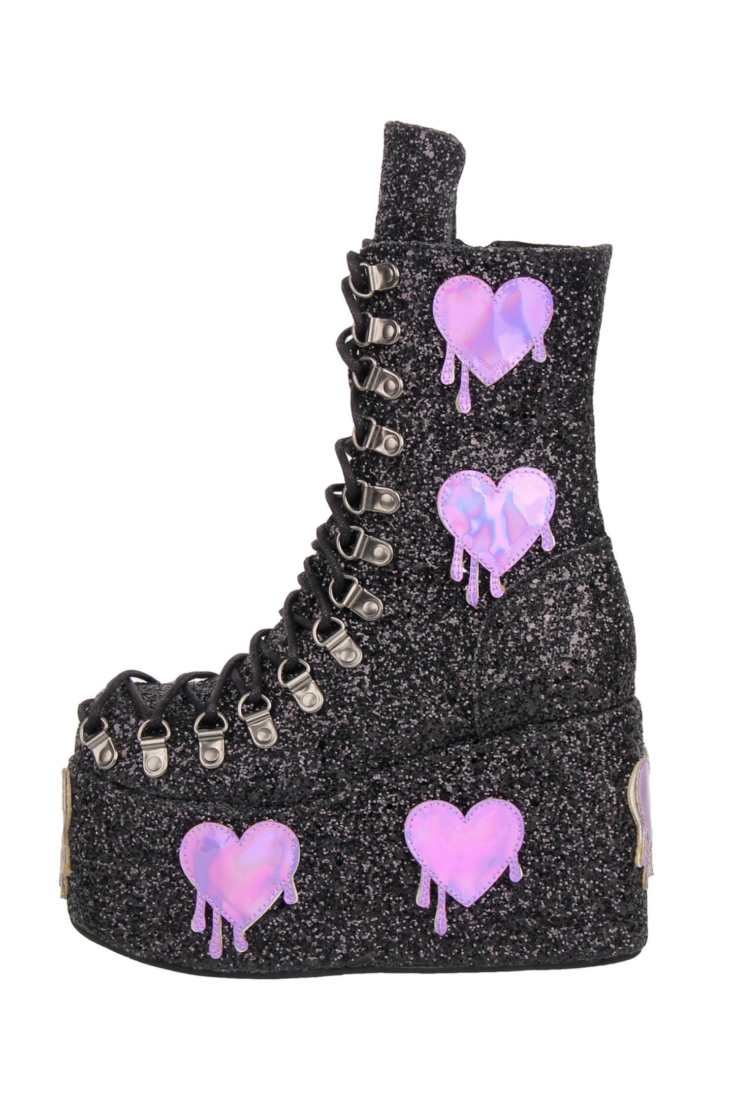 Glitzer-Subkultur-Herz-Plateau-Stiefel