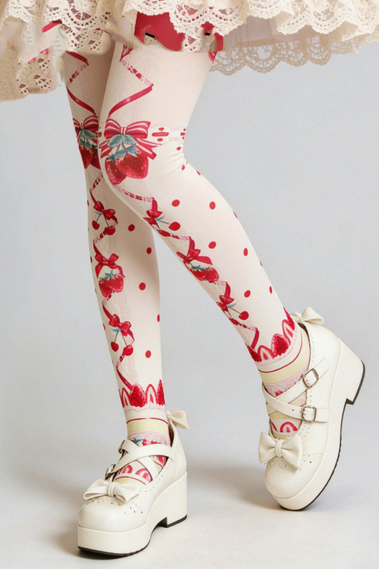 Erdbeerkuchen-Lolita-Strumpfhose