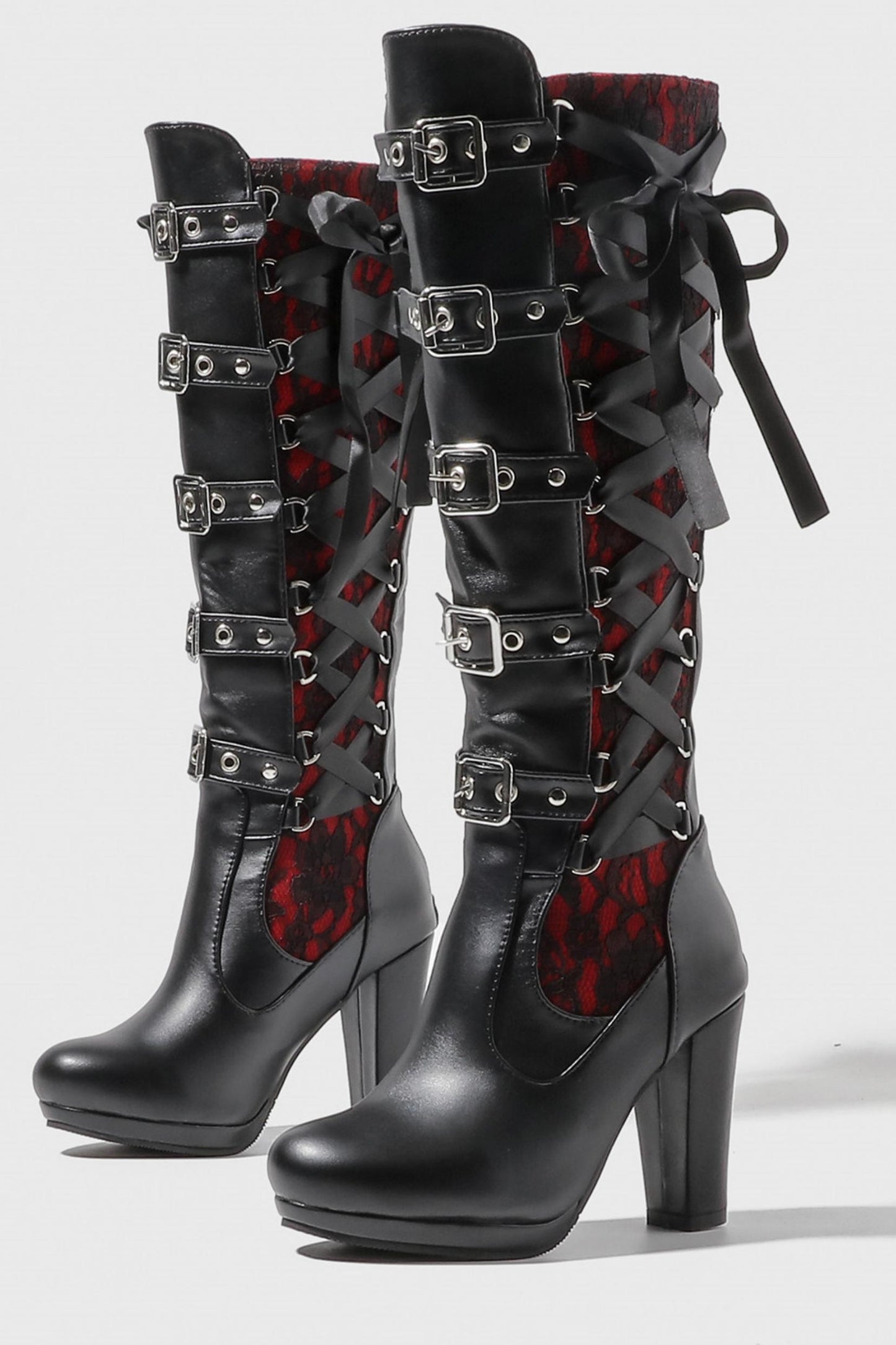Gothic Lace-Up Long Boots