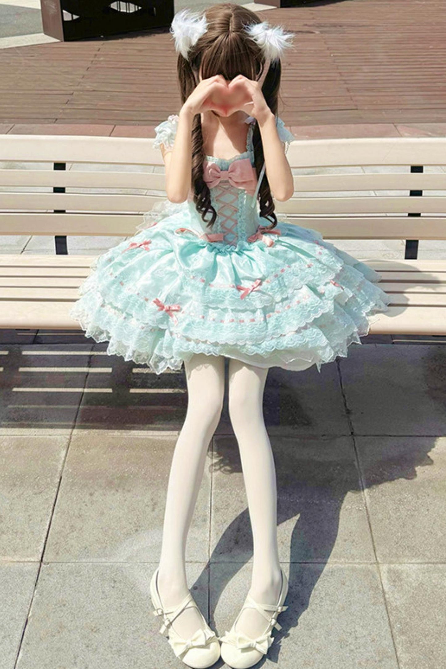 【予約商品】プリンセスリボンレースアップロリータドレス+アクセサリー