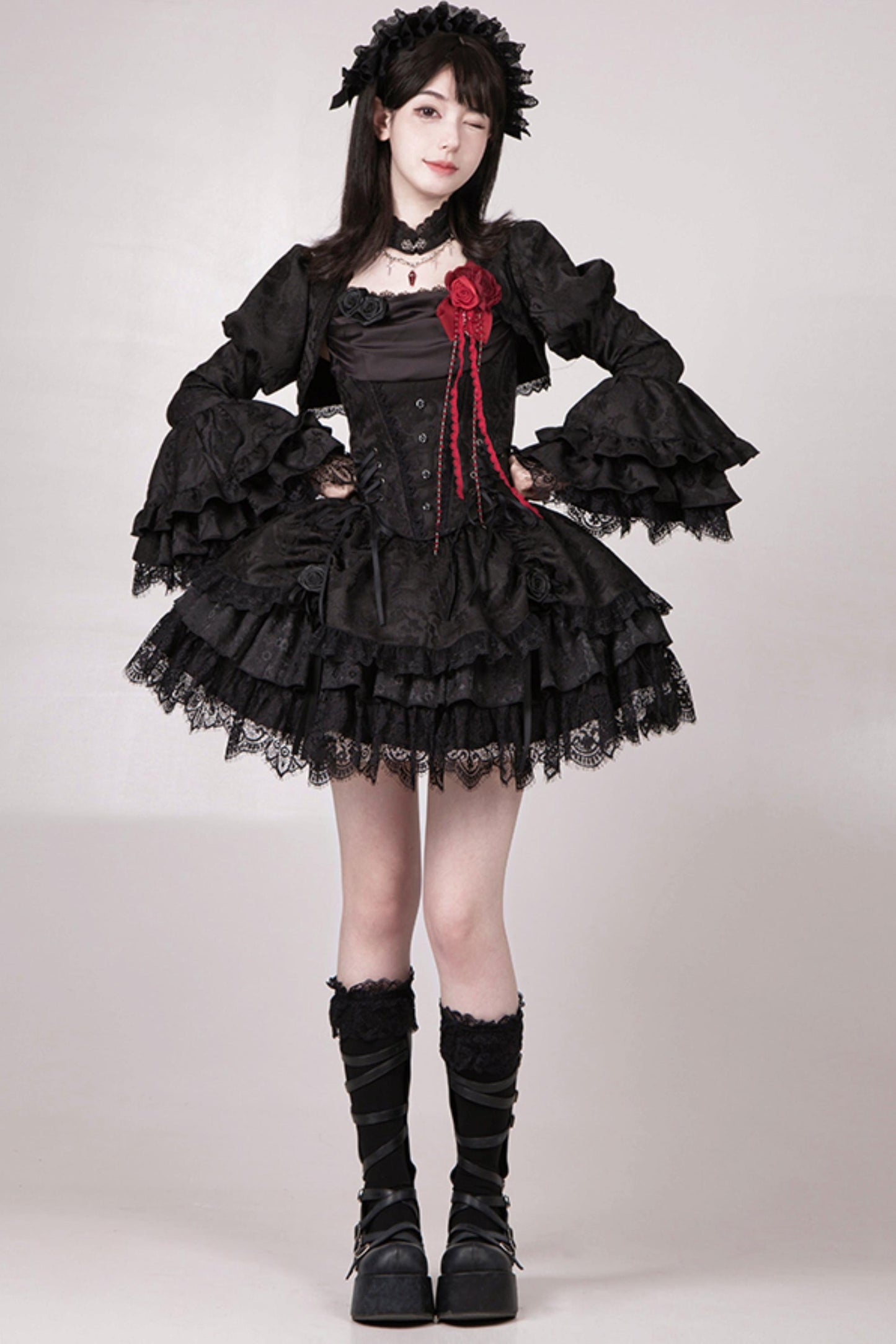 【予約商品】ソーサレスコルセットアンサンブルロリータセットアップ