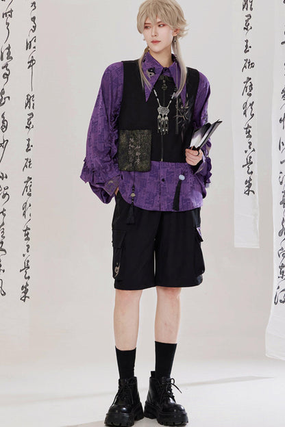ミステリアスチャイナブラウス+パンツ