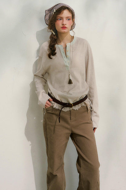 スウェイングシルエットレースブラウス