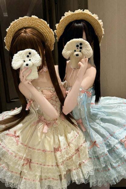 【予約商品】プリンセスリボンレースアップロリータドレス+アクセサリー