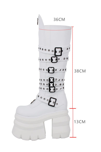 Hohe Punk-Plateau-Stiefel