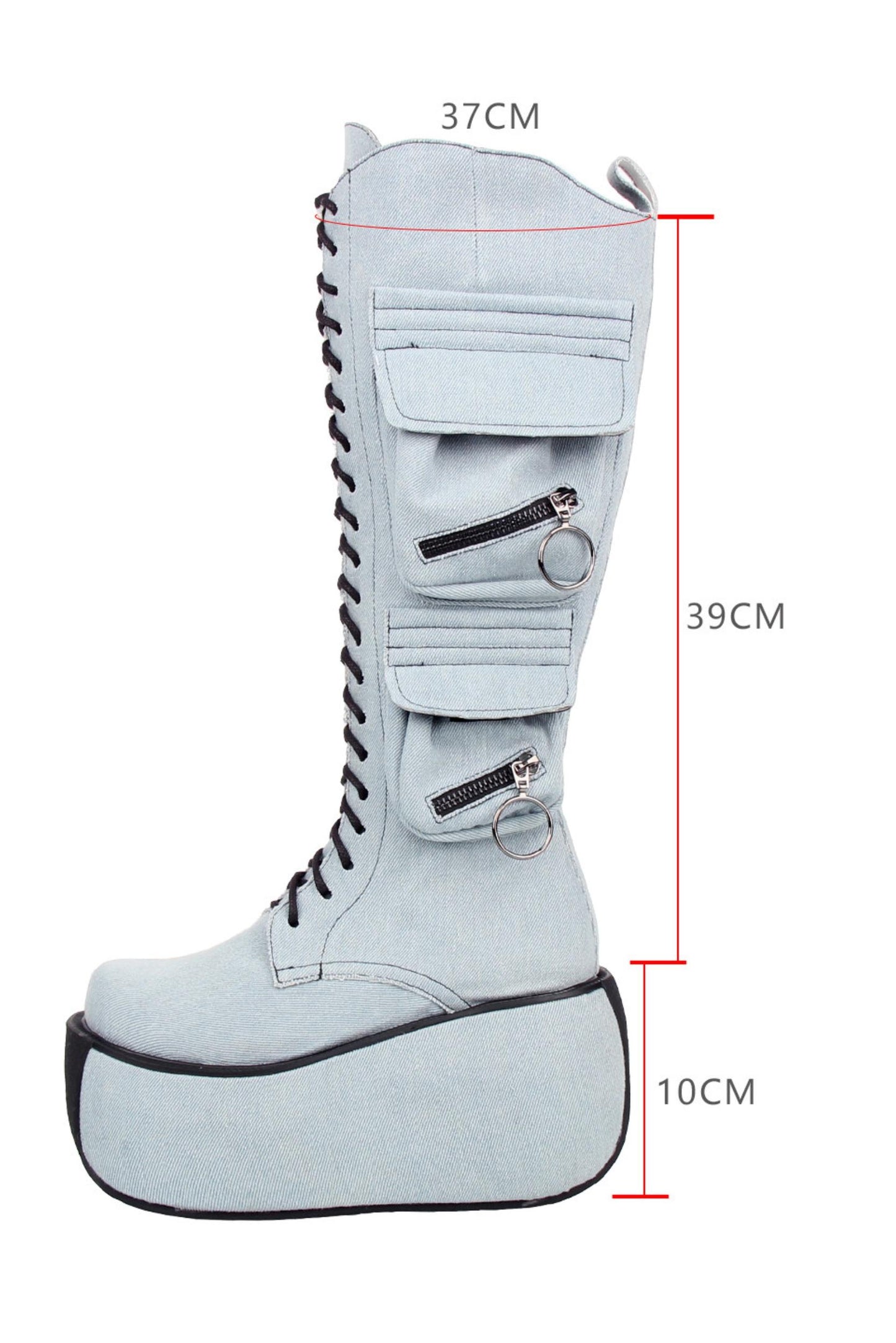 Punk-Plateau-Stiefel mit ultrahohem Absatz