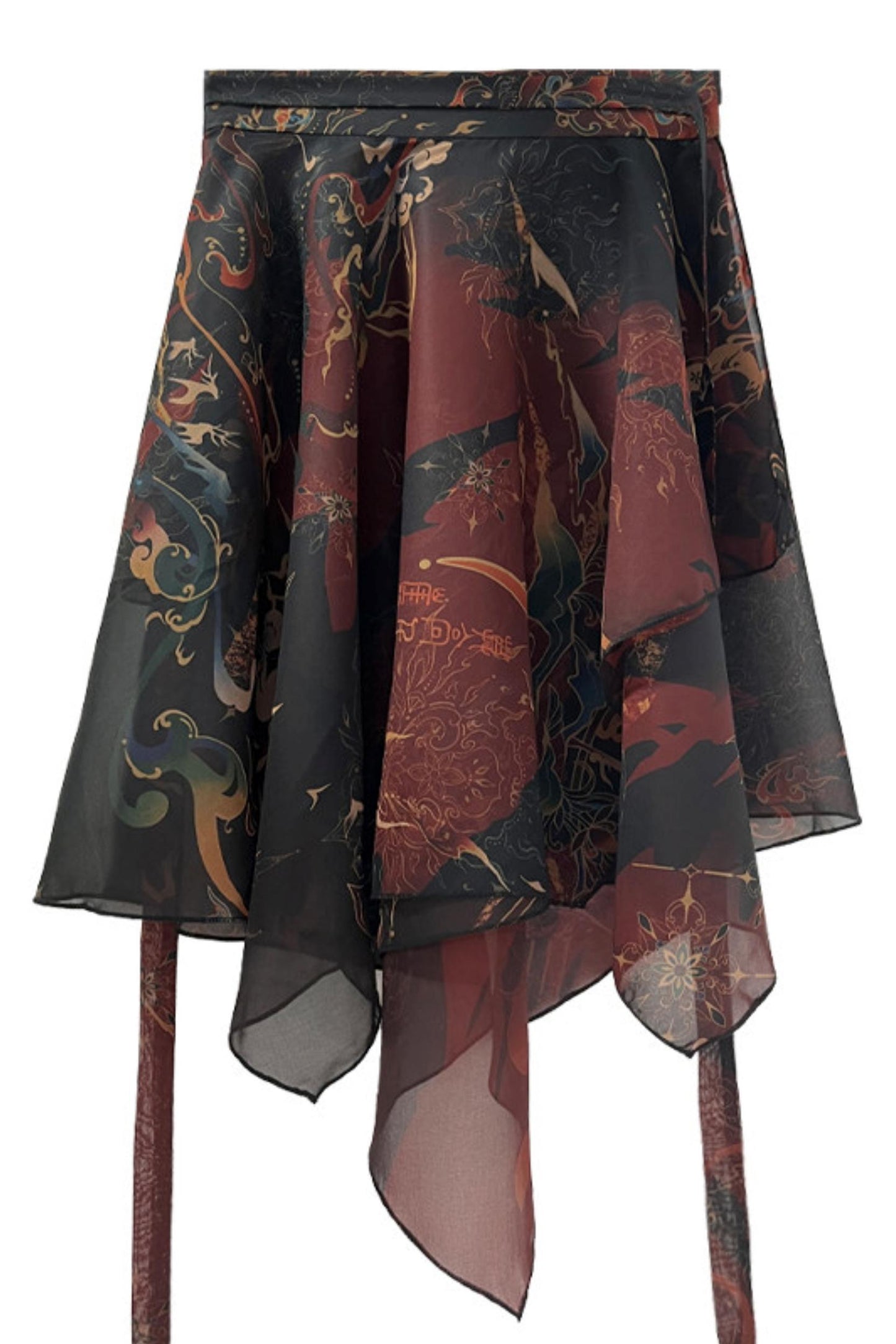 Chiffon Print Multiway Apron Skirt