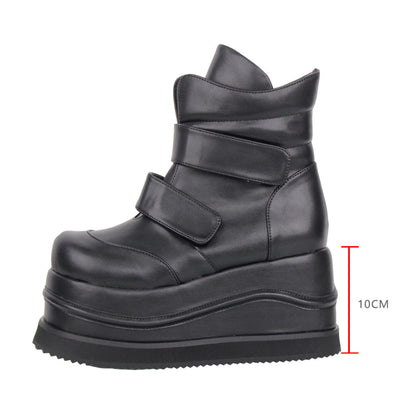 Punk-Klettverschluss-Plateau-Stiefel