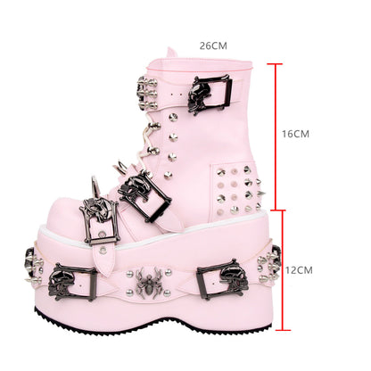 Lolita Punk Round-Toe Boots