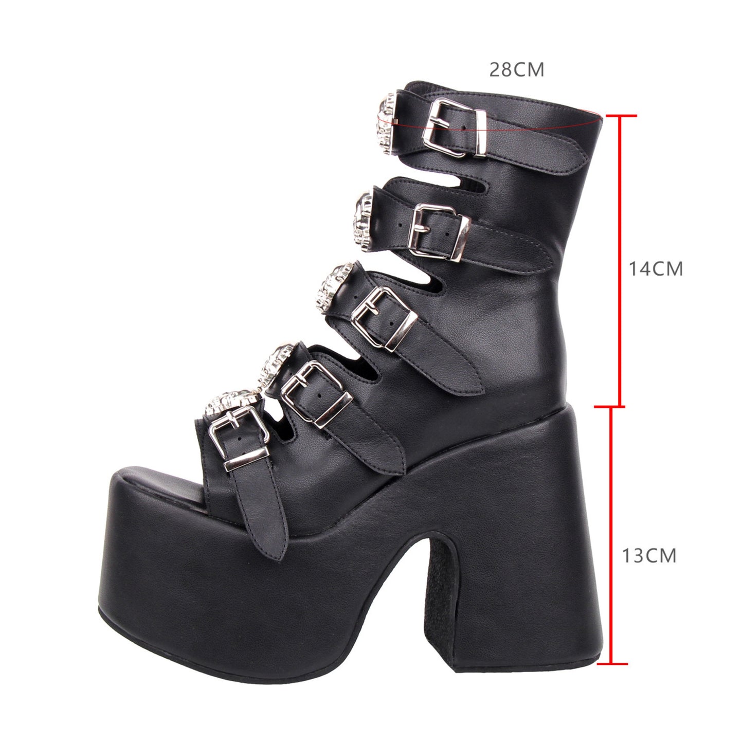 Punk-Sandalen mit Nieten und Plateausohle