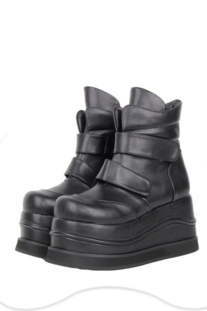 Punk-Klettverschluss-Plateau-Stiefel