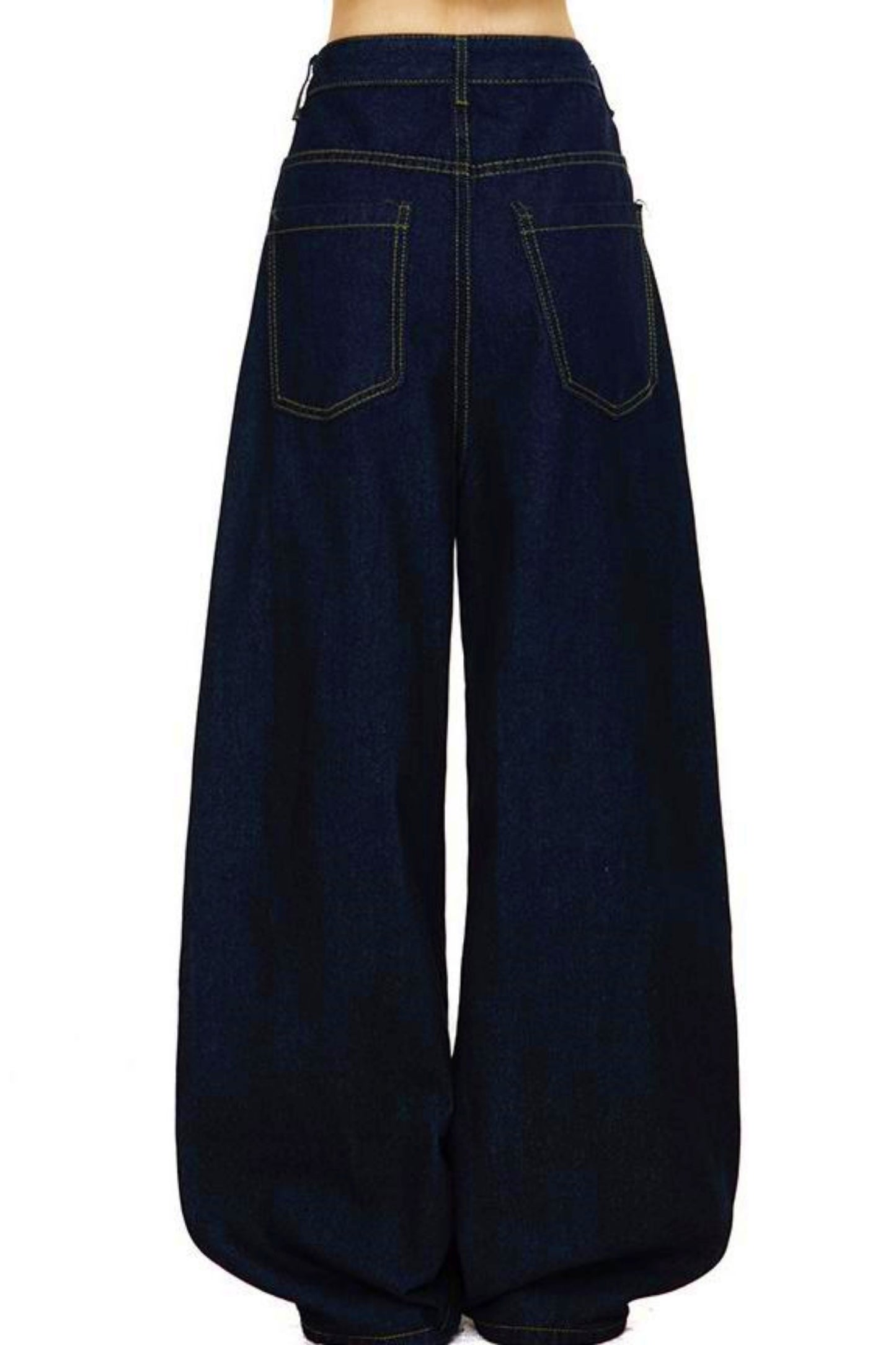 Tie Ribbon Wide Denim Pants