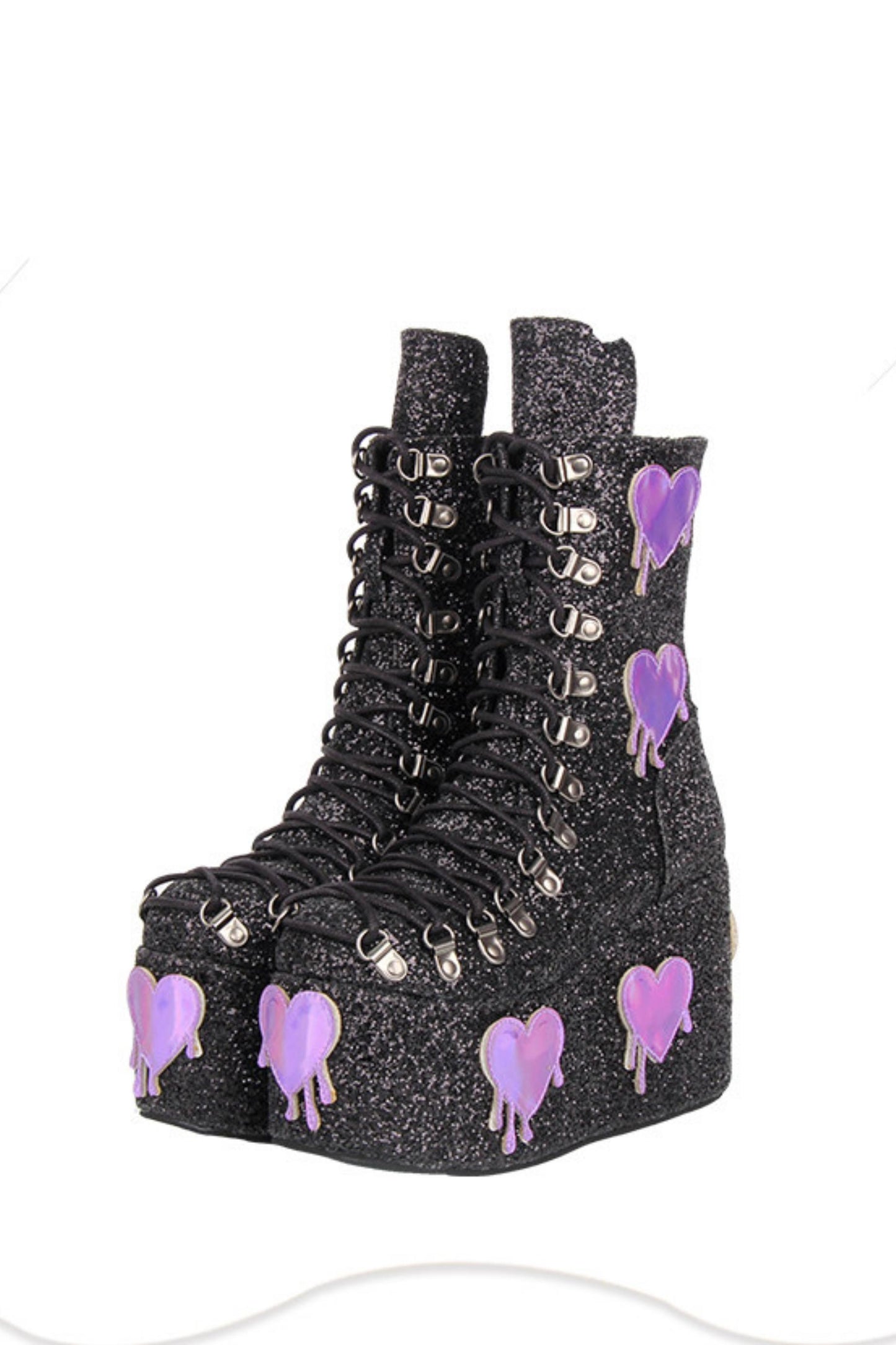 Glitzer-Subkultur-Herz-Plateau-Stiefel