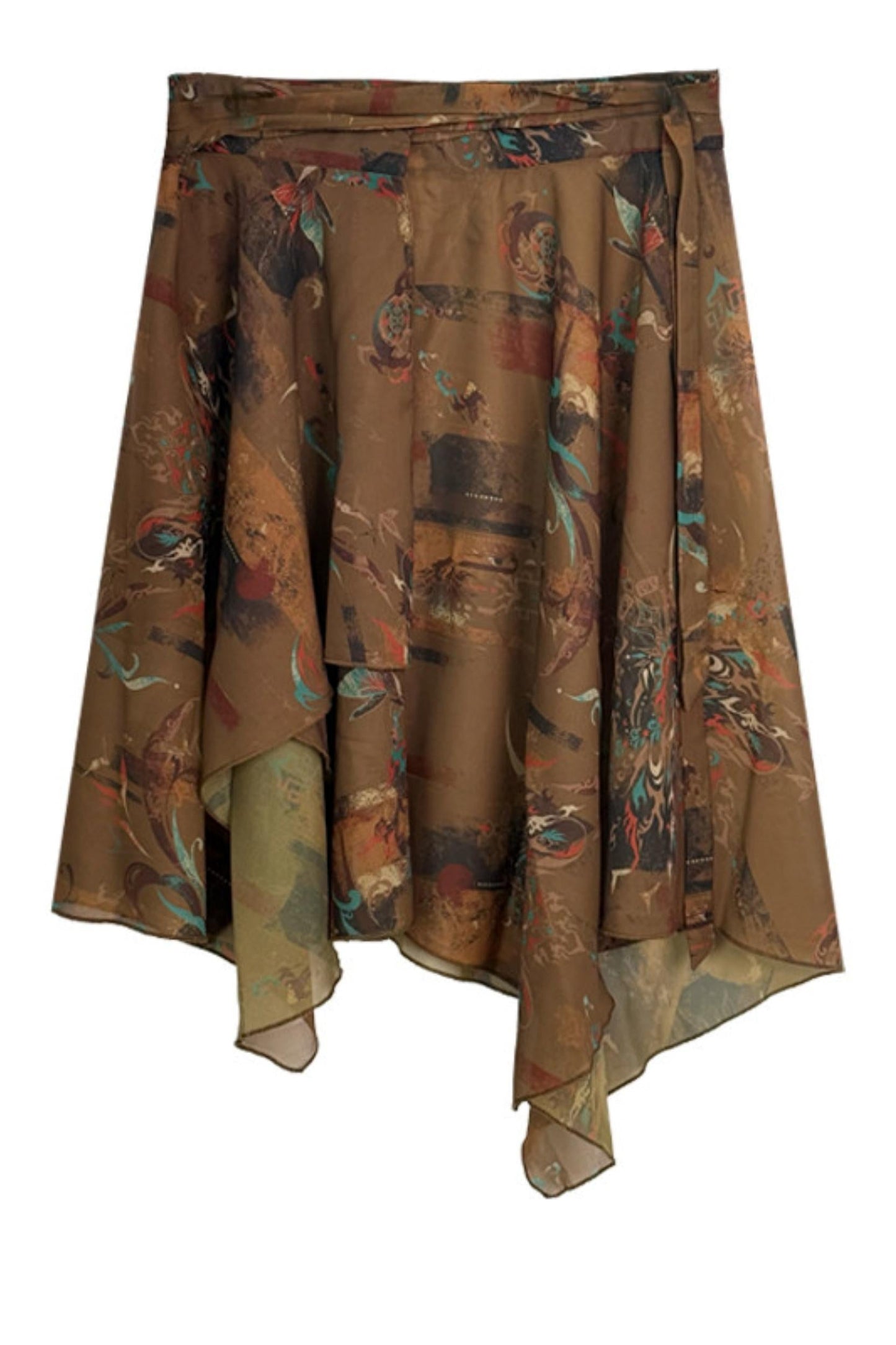 Chiffon Print Multiway Apron Skirt