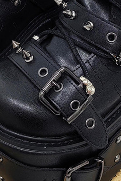Punk-Nieten-Plateau-Stiefel