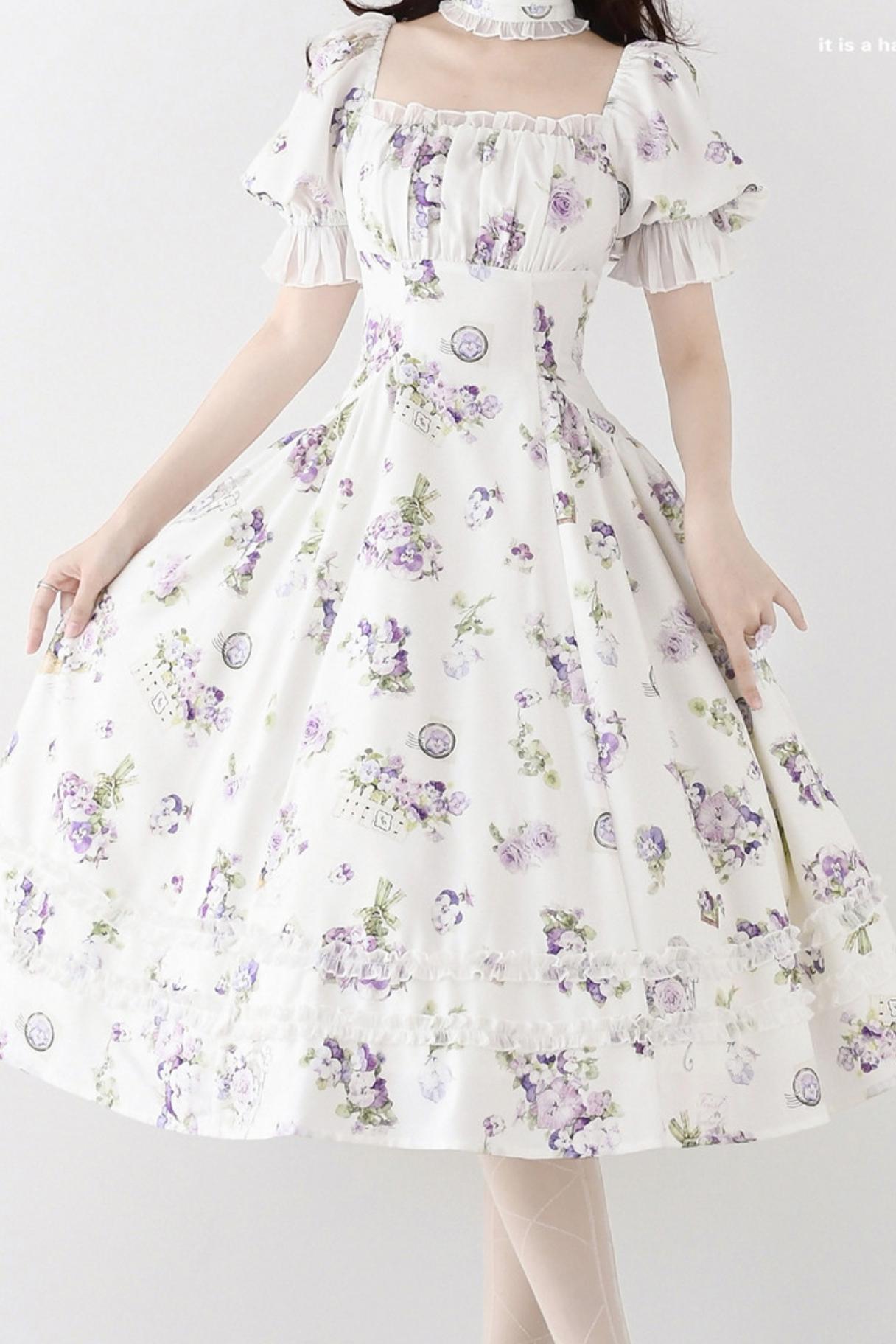 レトロフレンチガーデンドレス