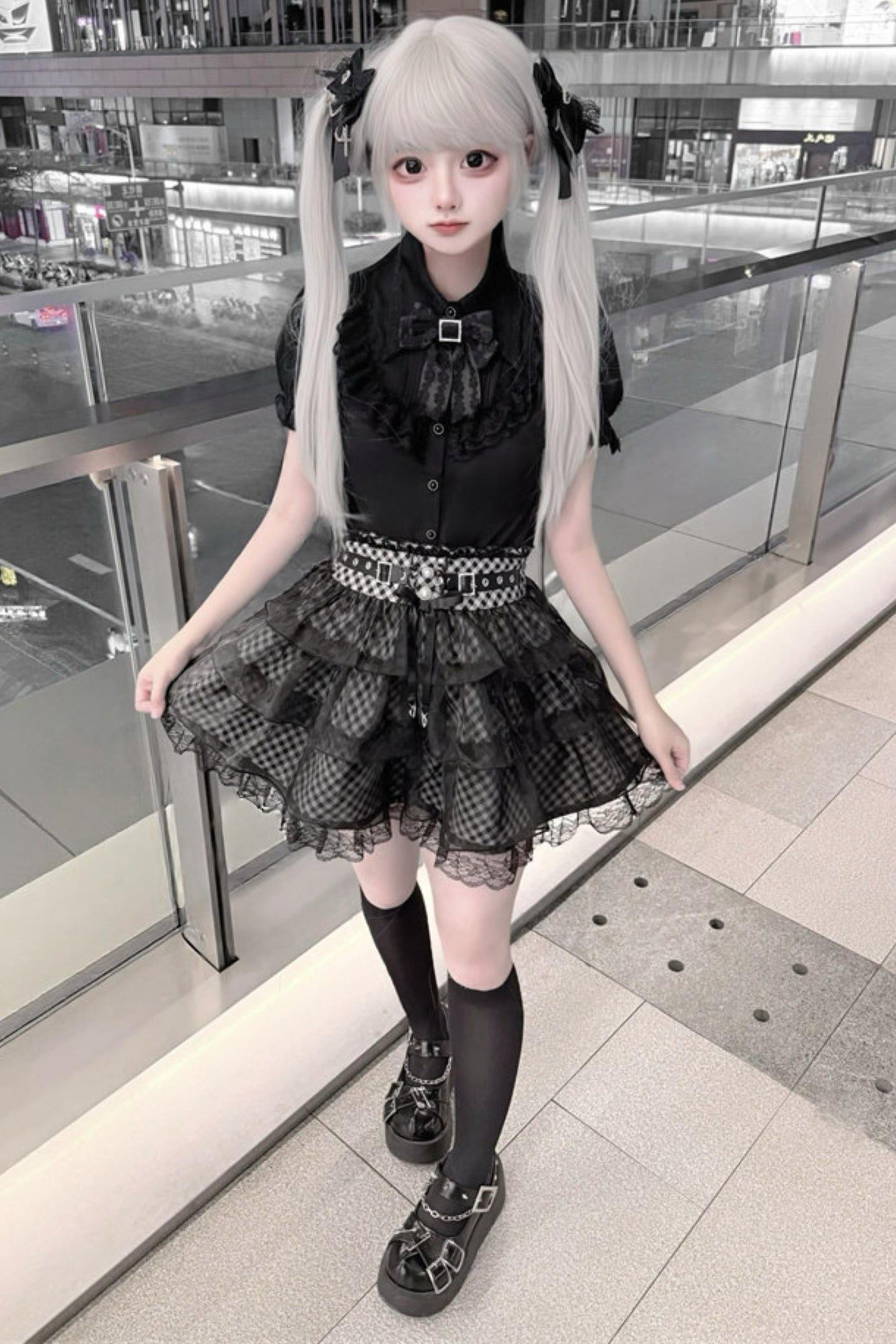 Black Lace Subculture Jirai Kei Set
