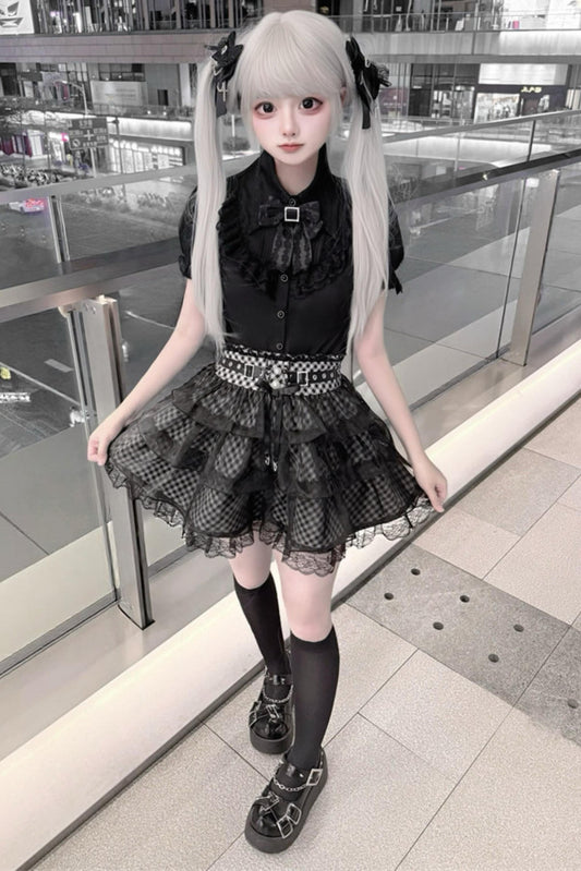 Black Lace Subculture Jirai Kei Set
