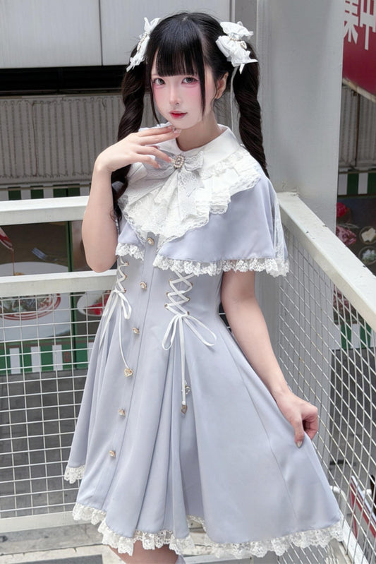 Angelcore Lace Cape Dress